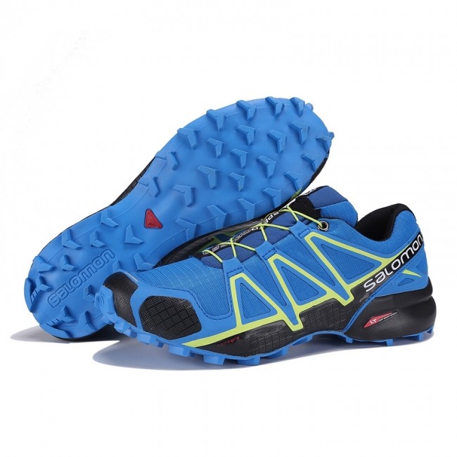 Salomon Mountain Speedcross 4 Men Shoes In Blue Yellow