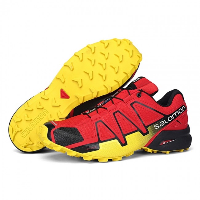 Salomon Mountain Speedcross 4 Men Shoes In Red Yellow
