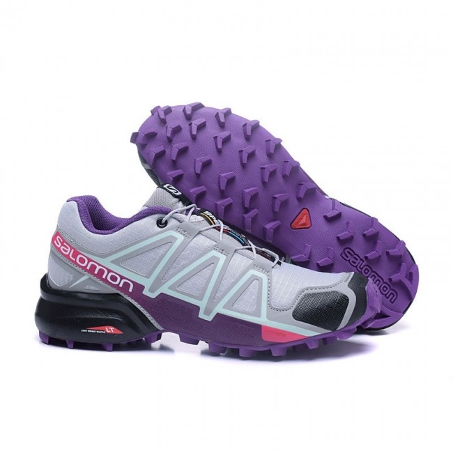 Salomon Mountain Speedcross 4 Women Shoes In Gray Purple