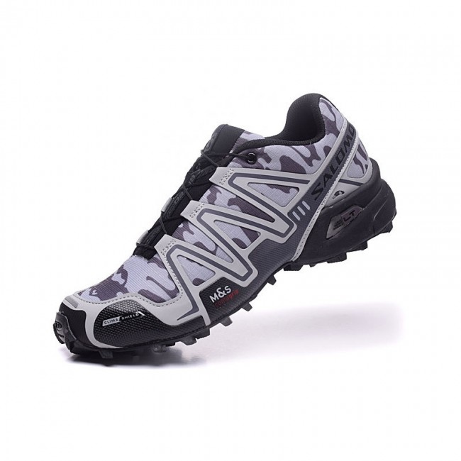 Salomon Mountain Trail Running Speedcross 3 Mens Shoes In Camo Gray