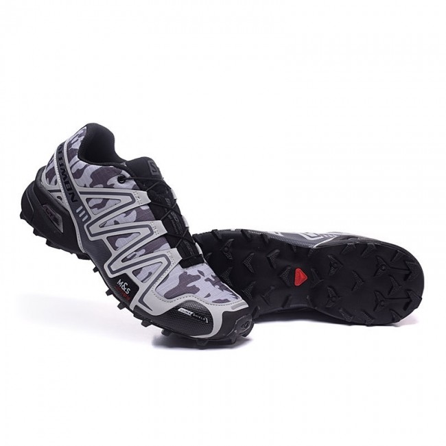 Salomon Mountain Trail Running Speedcross 3 Mens Shoes In Camo Gray