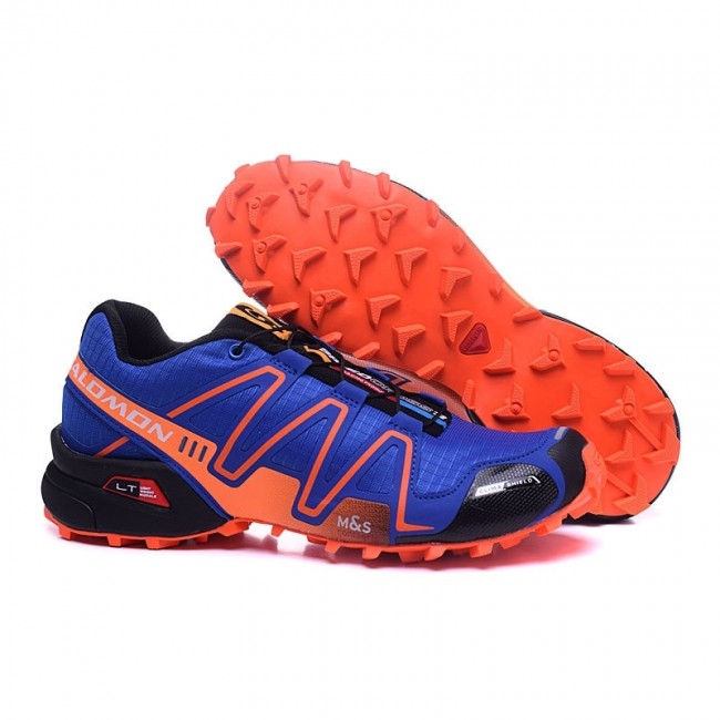 Salomon Mountain Trail Running Speedcross 3 Mens Shoes In Orange Blue