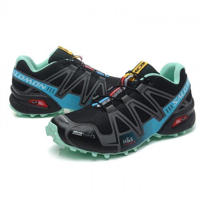Salomon Mountain Trail Running Spikecross 3 Cs Womens Shoes In Black Blue