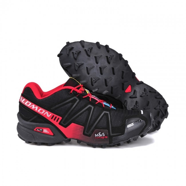 Salomon Mountain Trail Running Spikecross 3 Cs Womens Shoes In Black Red