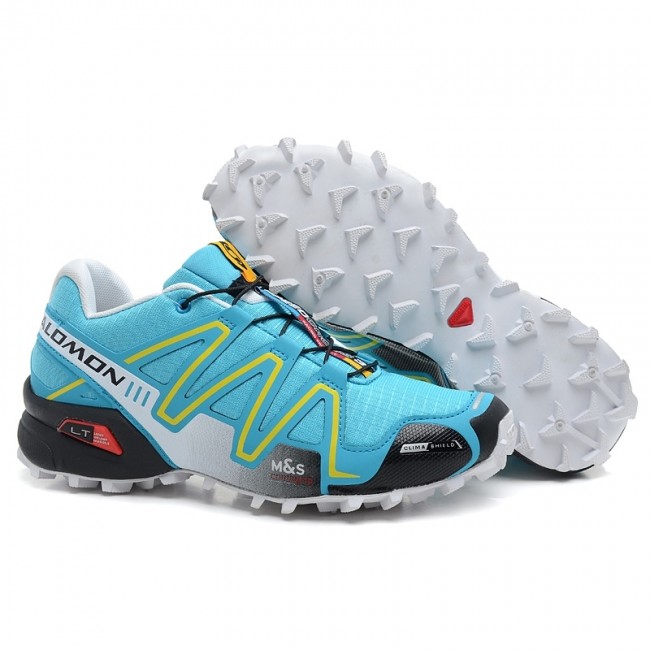 Salomon Mountain Trail Running Spikecross 3 Cs Womens Shoes In Blue Gray