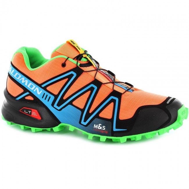 Salomon Mountain Trail Running Spikecross 3 Cs Womens Shoes In Orange Green