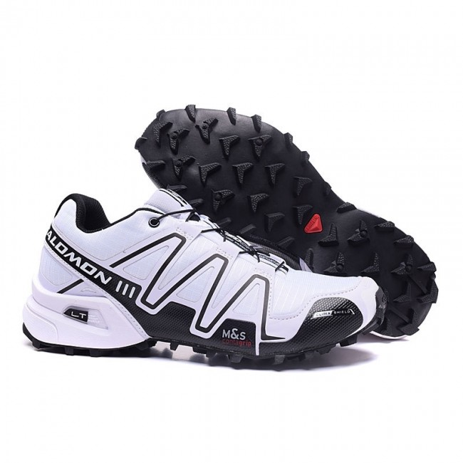 Salomon Mountain Trail Running Spikecross 3 Cs Womens Shoes In White Black