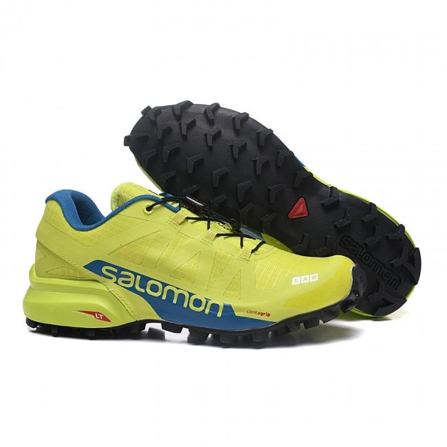 Salomon Speedcross 5 Mens Shoes In Yellow Blue